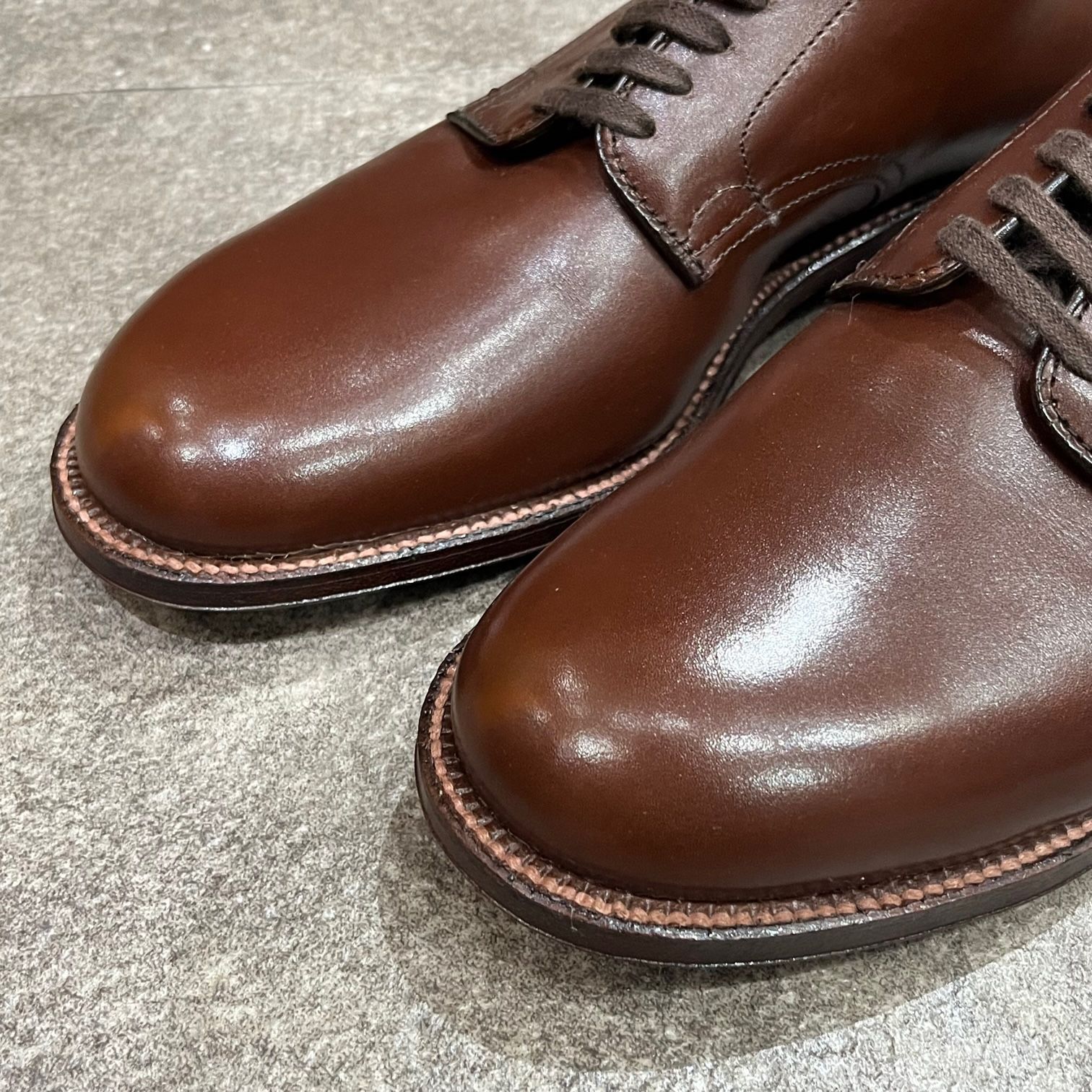 値下げ不可　未使用オールデンプレーントゥサイズ7 ブラウン53713 ALDEN ALDEN オールデン プレーントゥ カーフ 53713 ハンターブラウン - SE7EN