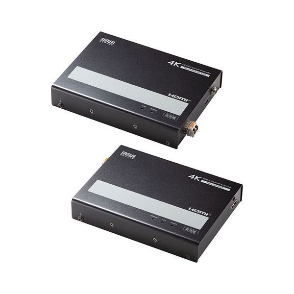 サンワサプライ 光ファイバHDMIエクステンダー 4K対応 300m延長 ブラック VGA-EXHDFB