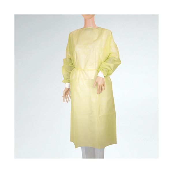まとめ オオサキメディカルオオサキ アイソレーションガウン ニット袖 イエロー 51055 ×