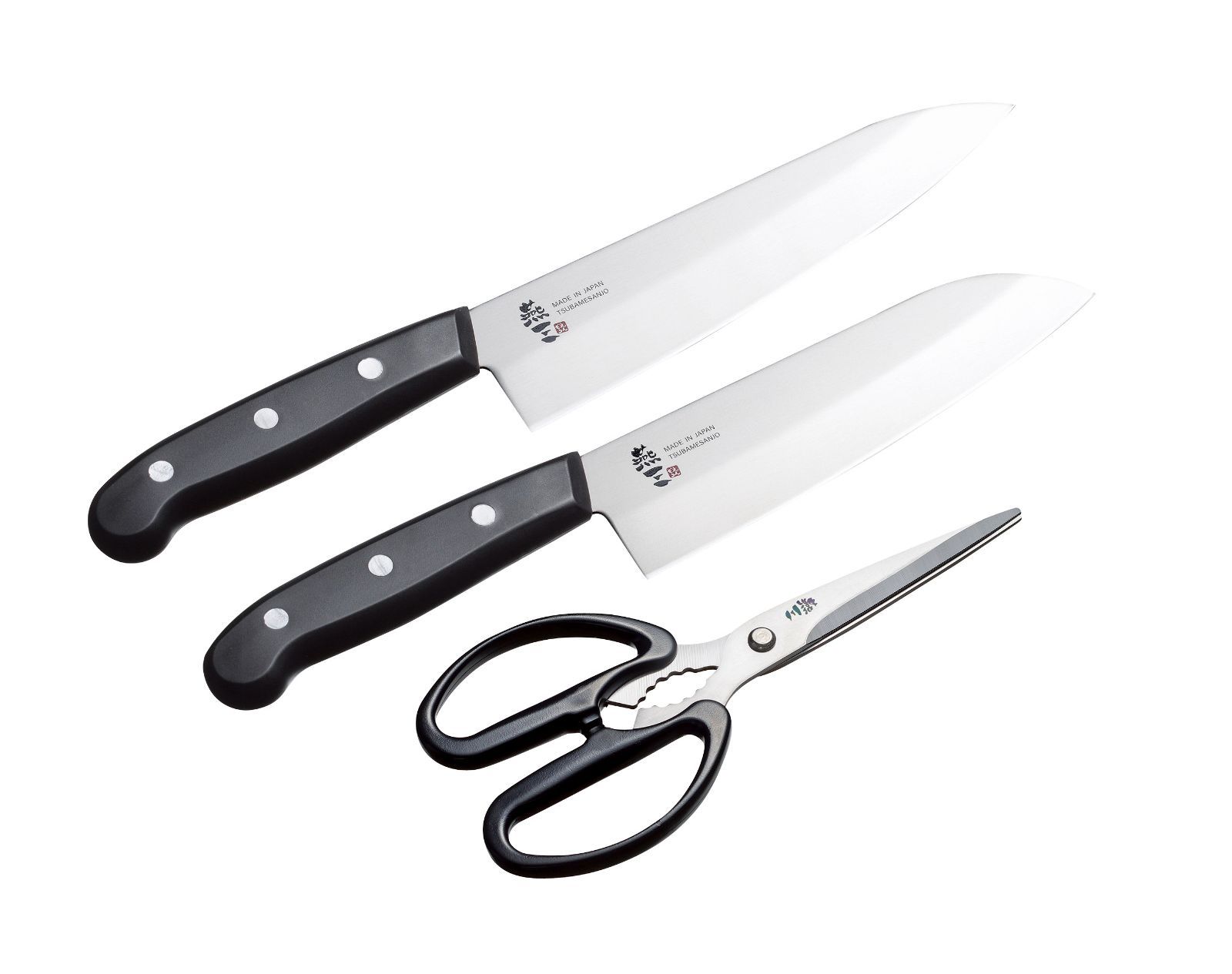 燕三 ステンレス包丁-キッチンハサミ3点セットB