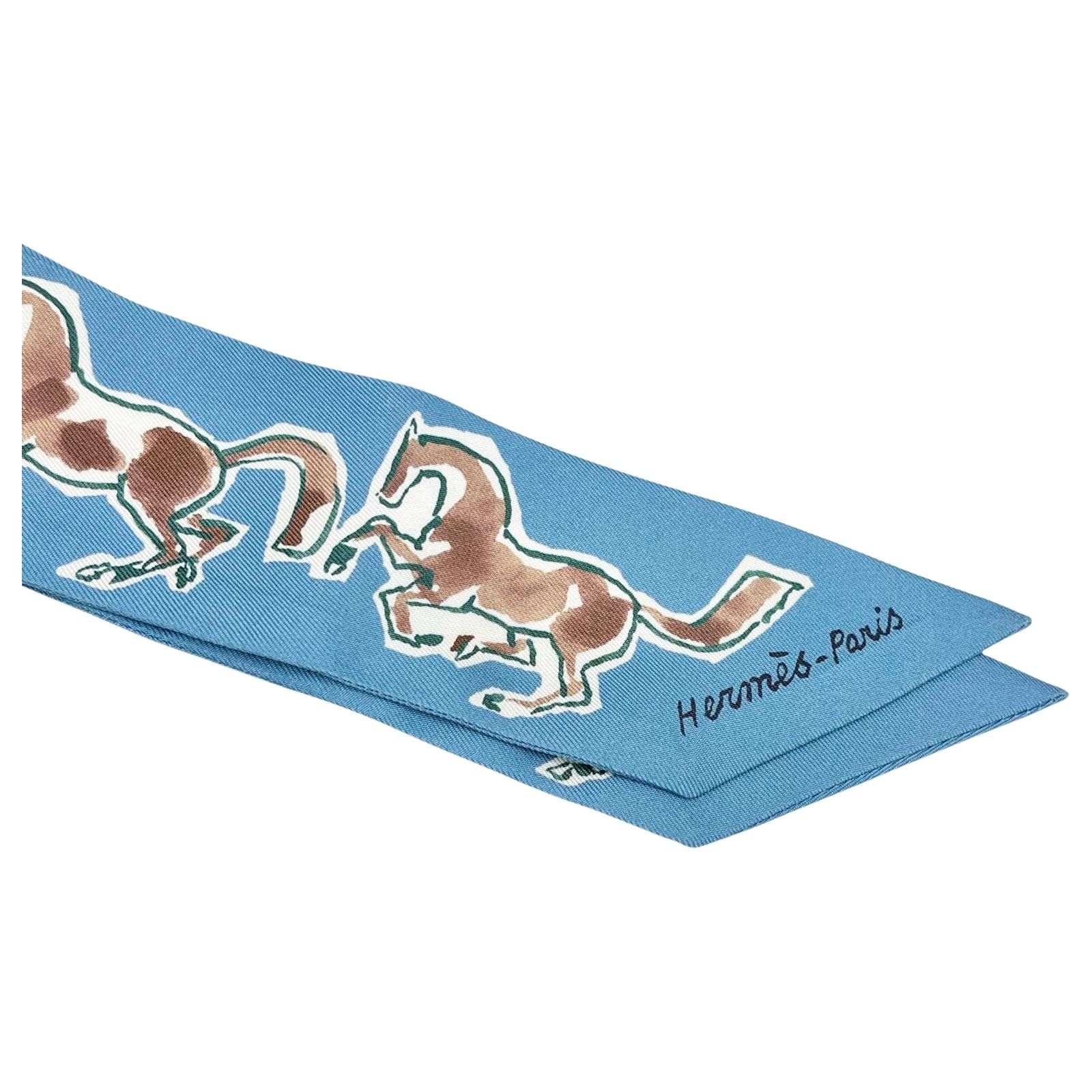 ☆ エルメス HERMES スカーフ ツイリー 自由の馬 Chevaux En Liberte