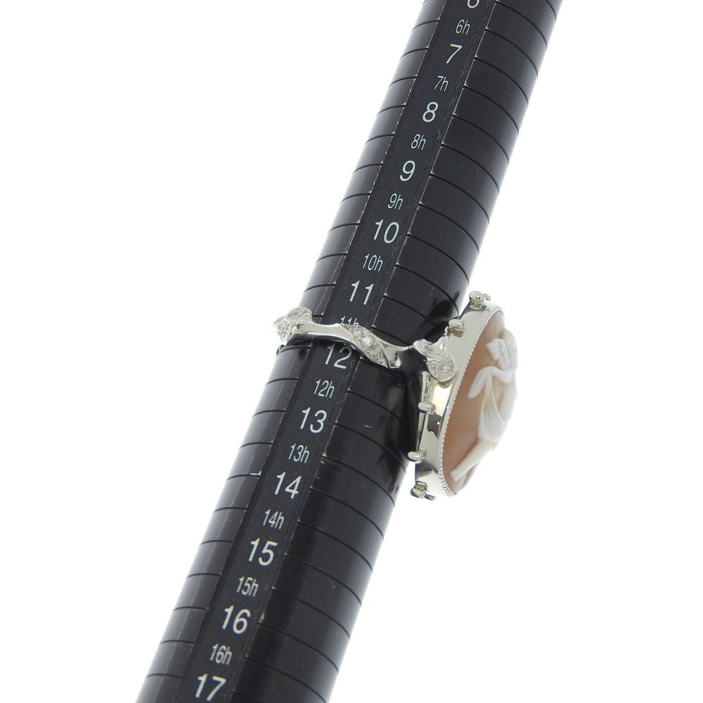 本物保証】 鑑付 新品同様 リング 指輪 プラチナ Pt900 シェル メレ  