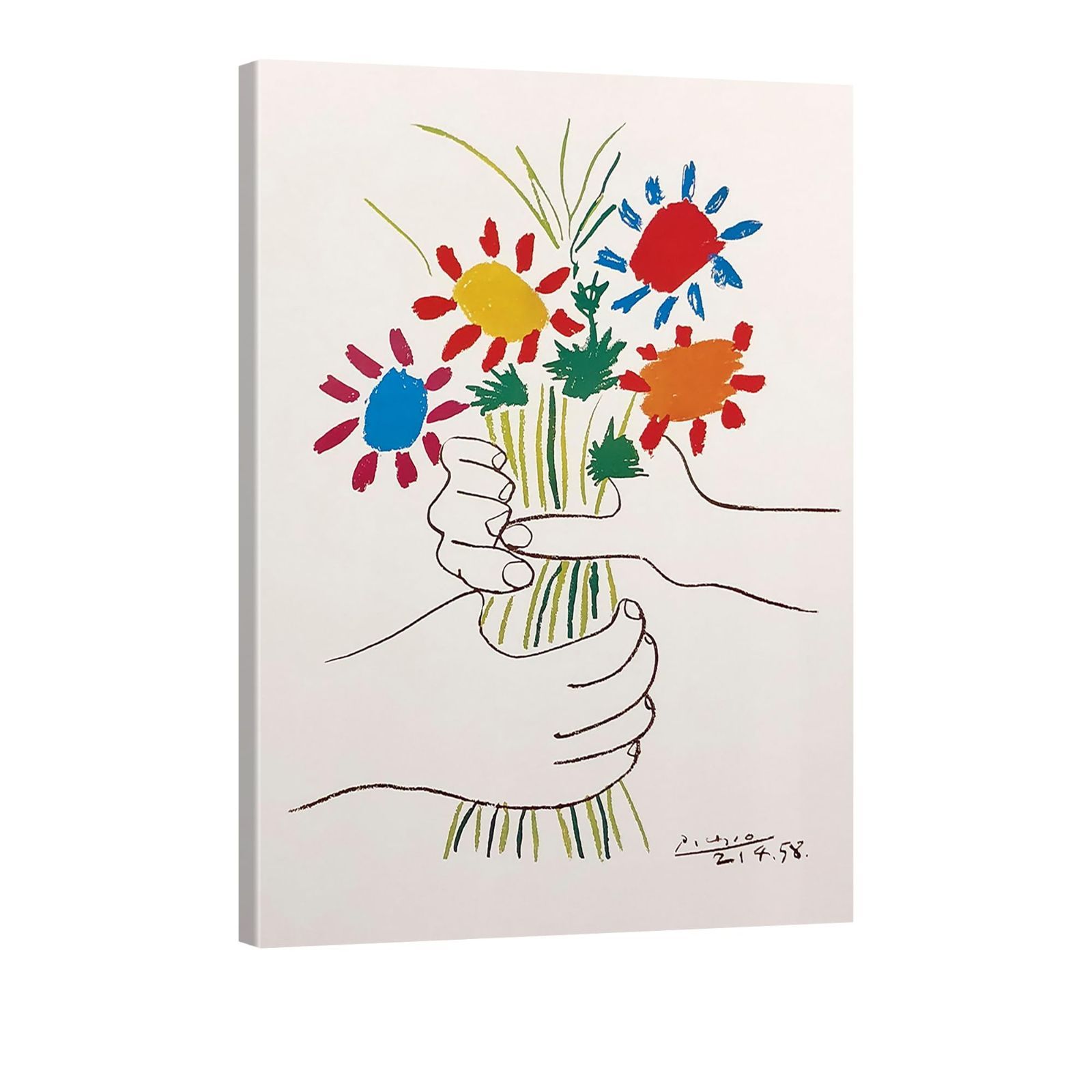 【在庫セール】ピカソの花束 友情の花 アートパネル 絵画 ホームインテリア 壁掛け ソファ 部屋 おしゃれ 写真背景絵画 壁掛け絵画 木枠完成品 4x6 CM ピカソのポスター
