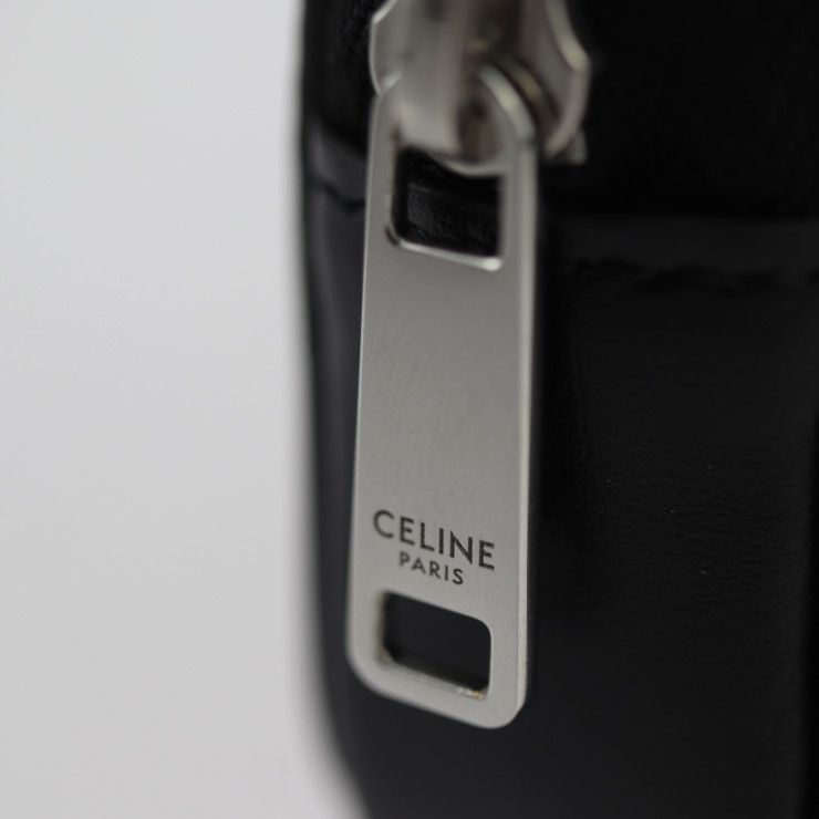 CELINE セリーヌ 小銭入れ コインケース レザー ブラック シルバー ...