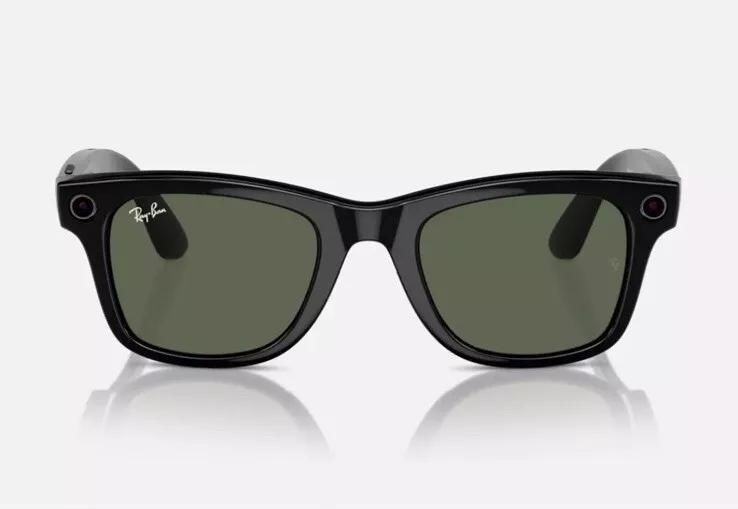 新品未使用 Ray-ban meta Wayfarer RW4006 レイバン×メタ サングラス sunglass フレーム シャイニーブラック レンズ G15グリーン 50-52 メンズ UVAとUVBを100%カット