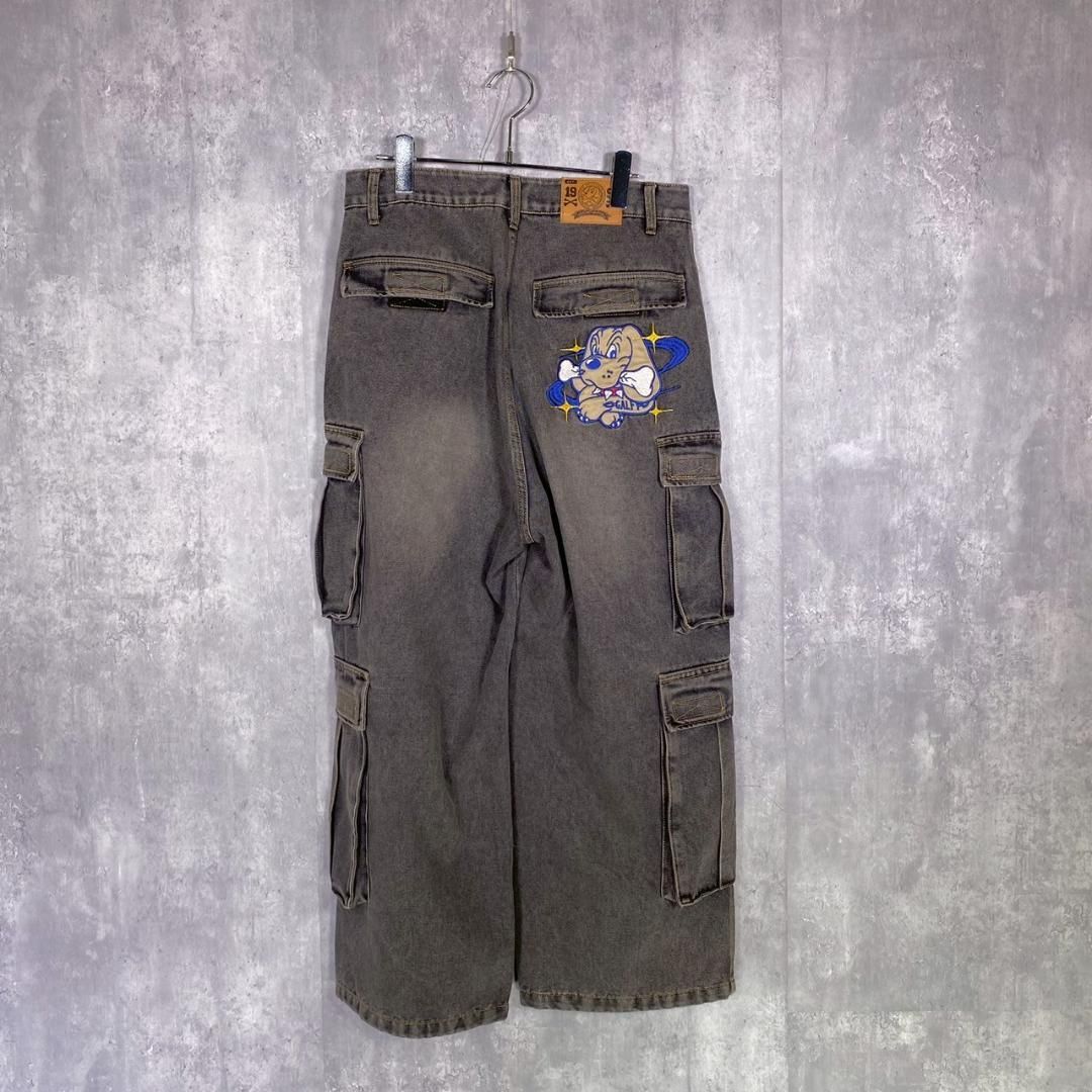 GALFY ダーティーデニムワイドカーゴ ブラウン L 中型犬 GALFY ダーティーデニムワイドカーゴ ブラウン L 中型犬 GALFY