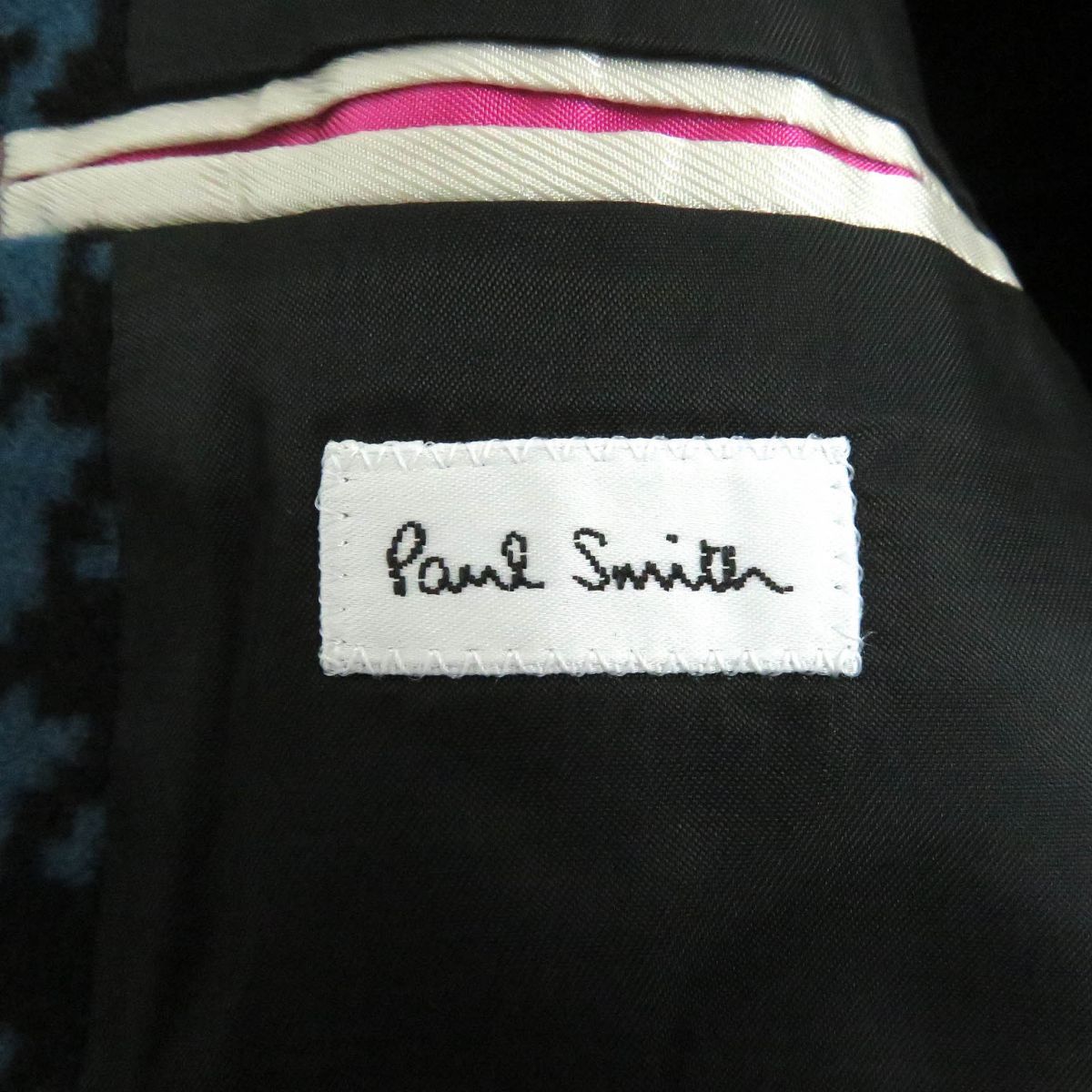 未使用品□Paul Smith/ポールスミス 千鳥格子柄 シルク混 ロング丈 