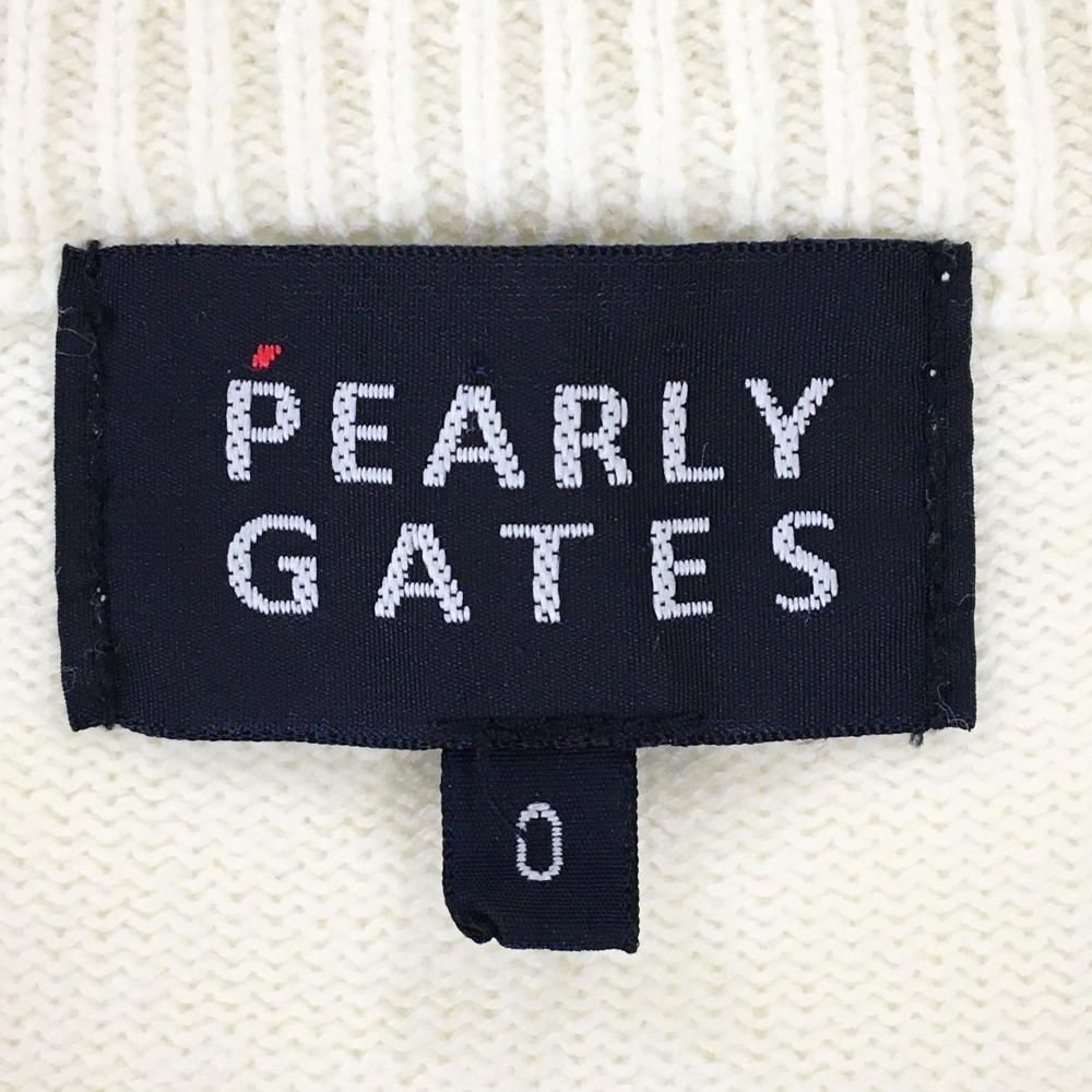 美品】パーリーゲイツ ニットジャケット 白×ネイビー アクリル混