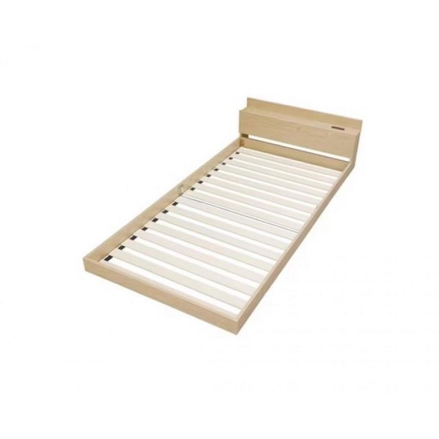 アイリスオーヤマ フロアベッド シングル FBM-S ナチュラル ローベッド 2口コンセント すのこ