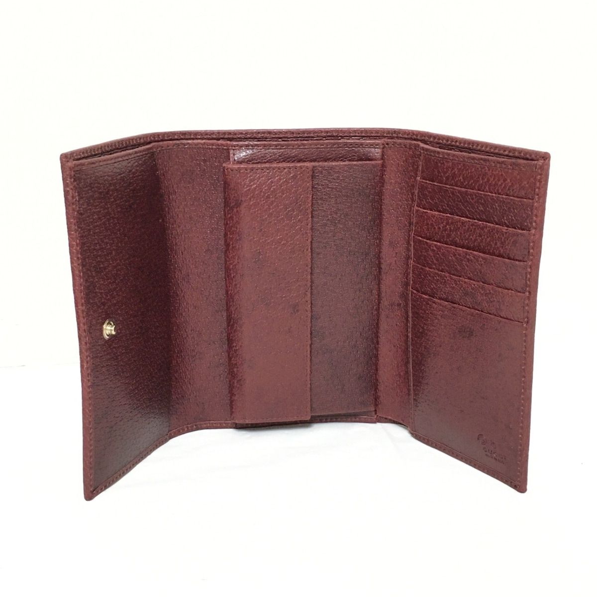 GUCCI(グッチ) 3つ折り財布 GG柄 263114 レッド×ボルドー