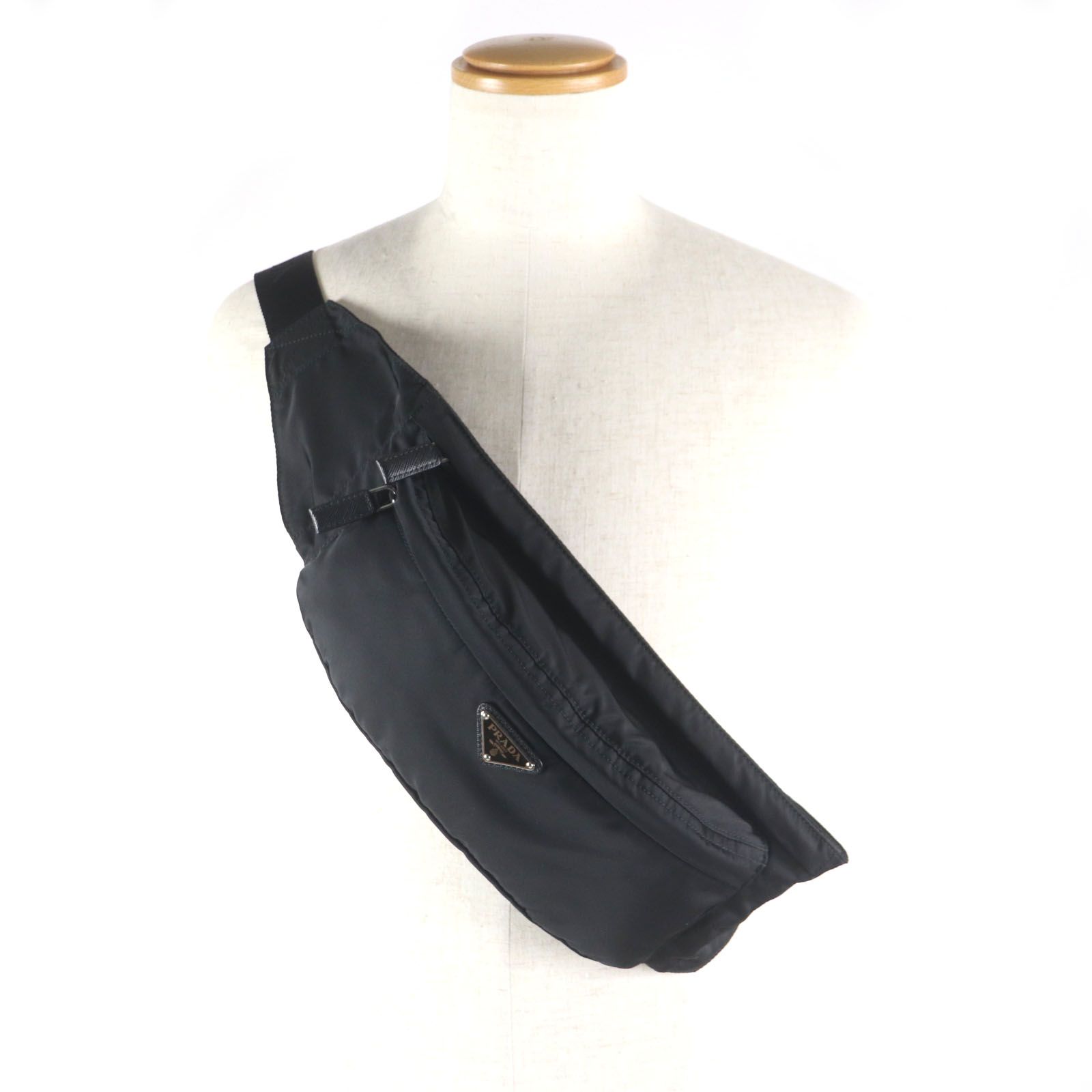 極美品▽PRADA プラダ 2VL132 テスート トライアングルロゴ 三角 