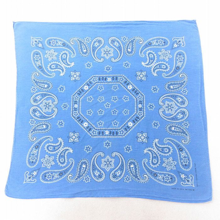 ビンテージ バンダナ ネイビー クロス柄 オリジナル ネイビー 紺