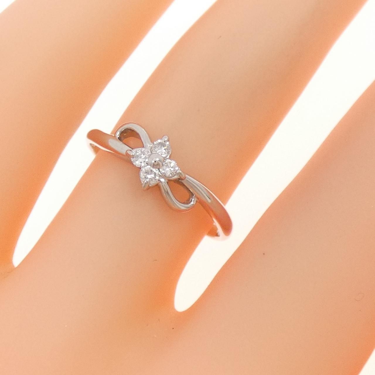 PT900 フラワー ダイヤモンド リング 0.1CT - メルカリ