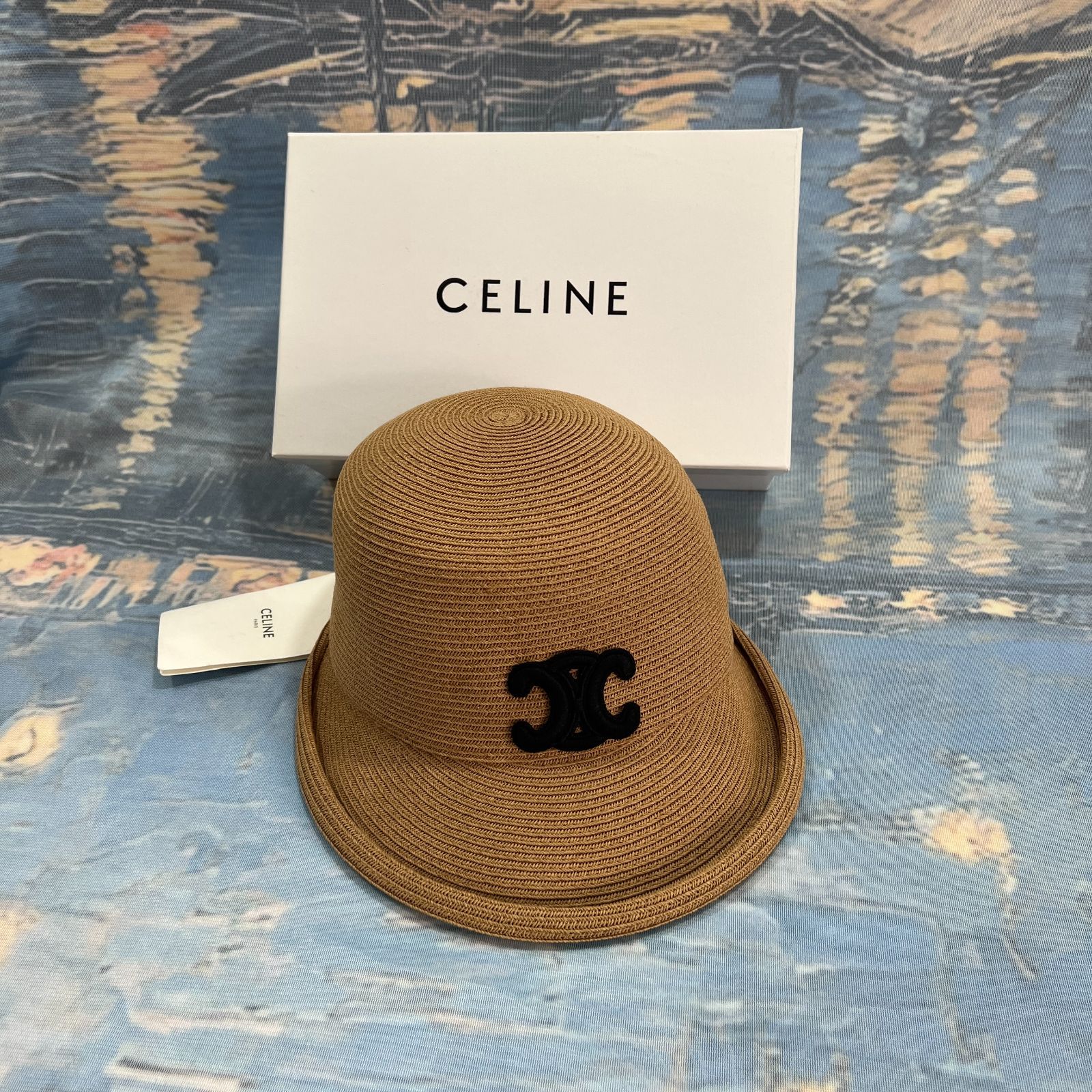 セリーヌ CELINE ハット 麦わら帽子 ストローハット ブラウン 男女兼用