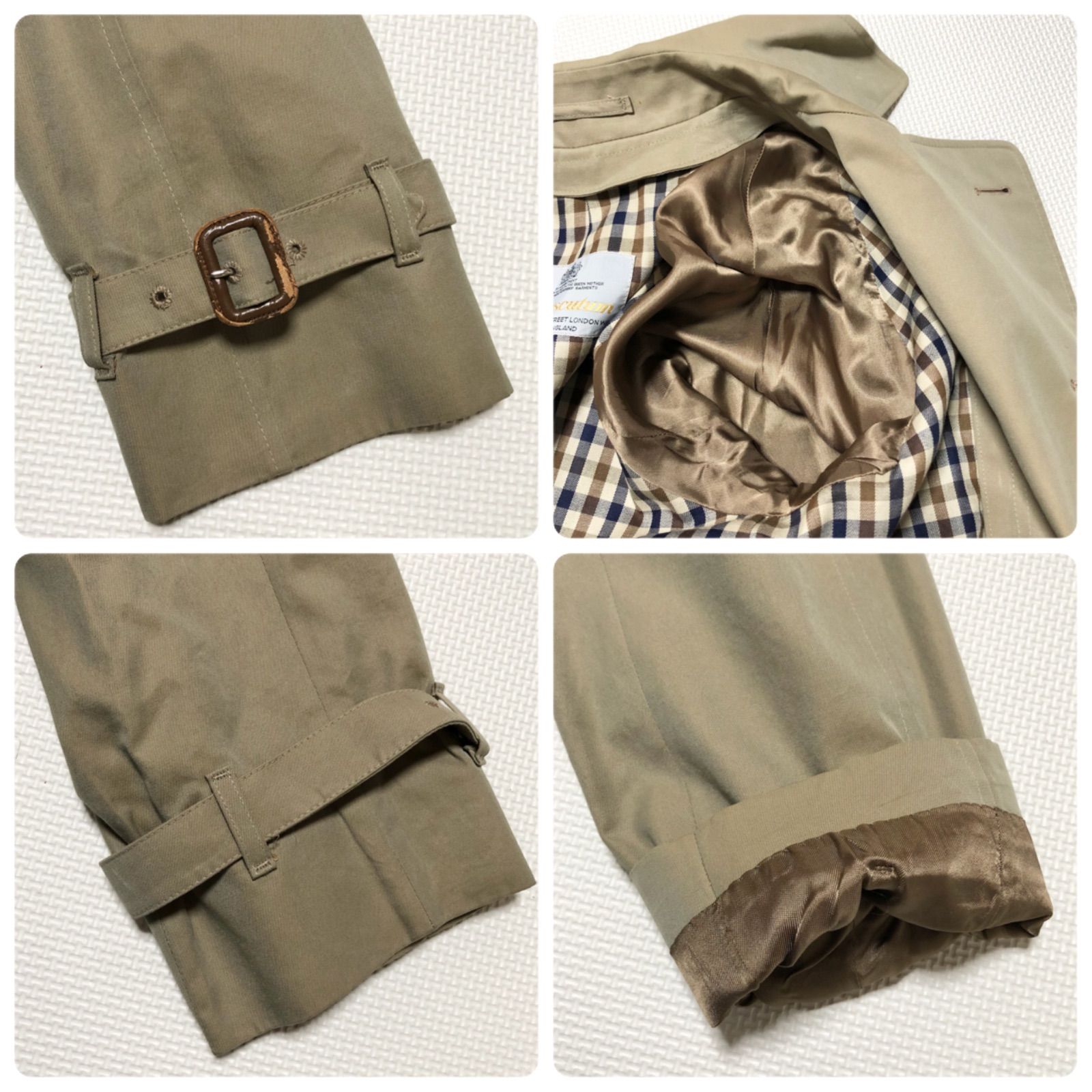 □美品□Aquascutum アクアスキュータム アクア5 ダブルトレンチコート