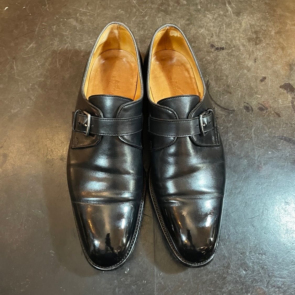 ヴィンテージ エルメス ジョンロブ製 シングルモンク サイズ6 ブラック HERMES エルメス(JOHN LOBB製 ジョンロブ製) シングルモンク