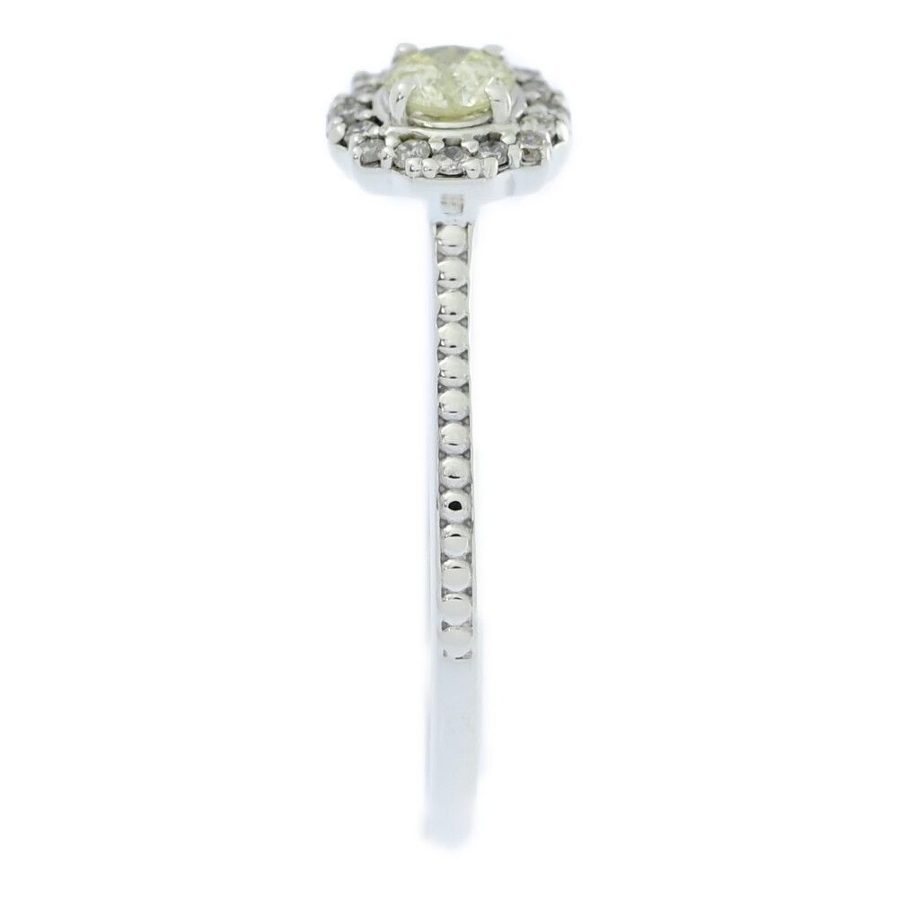 0.3ct/フラワーモチーフ イエローダイヤモンド ダイヤモンド リング 