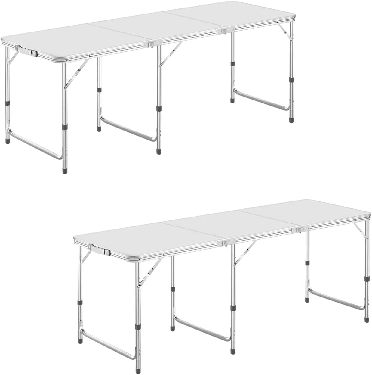 DesertFox キャンプテーブル アウトドア テーブル 折りたたみ 180CM 3段階高さ調整 ピクニック レジャー キャンプ用 折畳み コンパクト 収納 簡単組立 008
