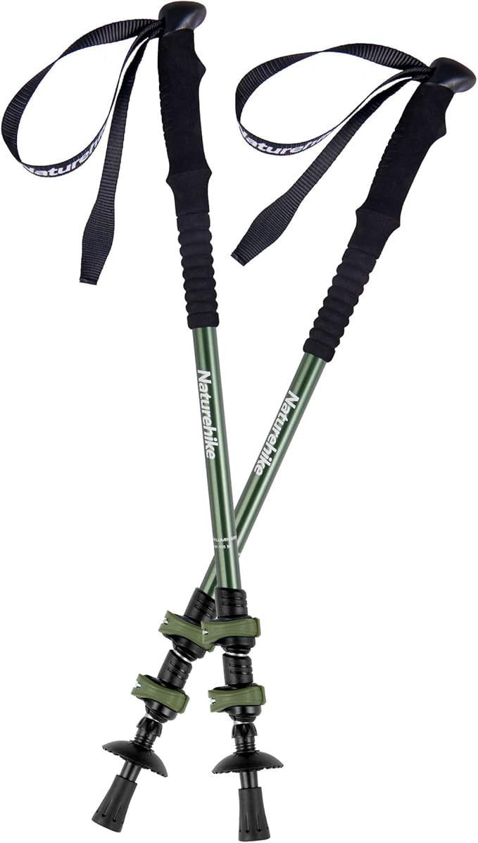 Naturehike公式ショップ トレッキングポール 登山用ストック 2本セット 61～135cm アルミ製 235g|本 ウォーキングポール 軽量ゴムカバー 泥用バスケット付き ハンキング アウトドア