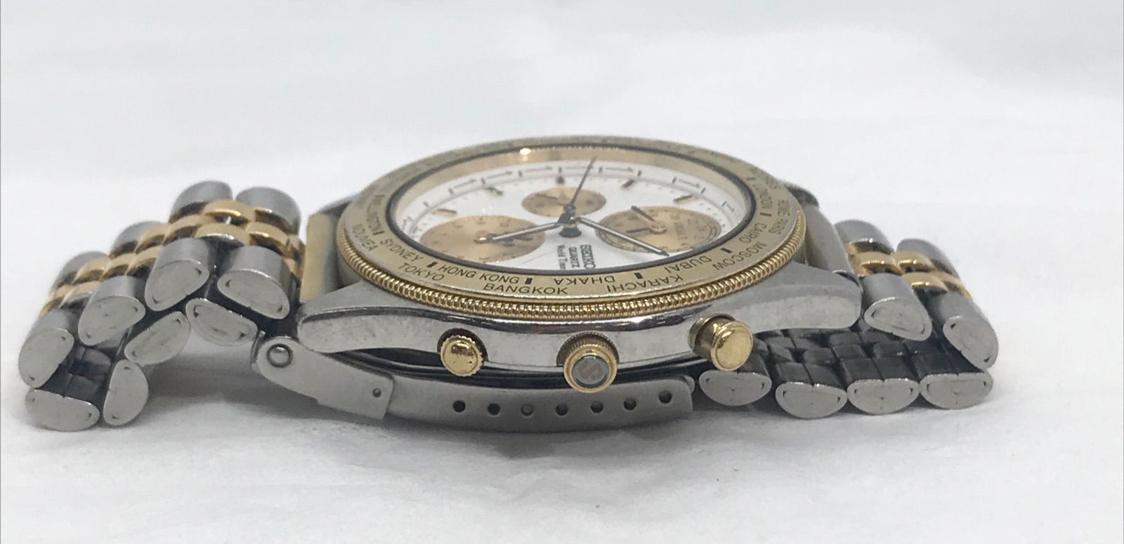 SEIKO セイコー　QUARTZ ワールドタイマー セイコー ワールドタイマー 5T52-7A20 コンビ クオーツ | アン