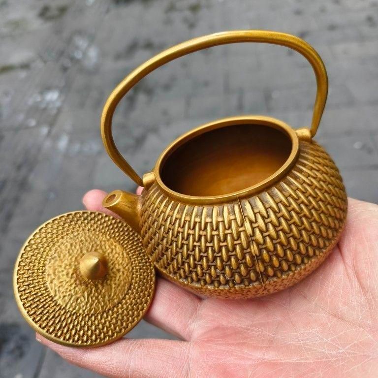 銅器 禅字波点提梁茶壺 酒壺 煎茶器 茶道工芸品 置物 - メルカリ