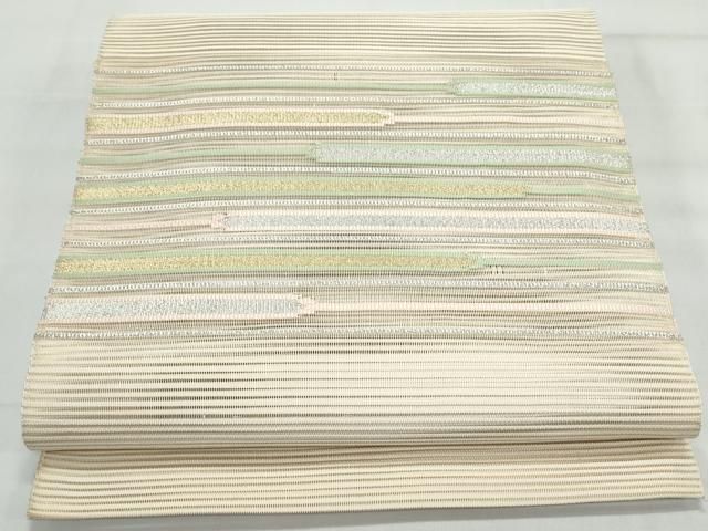 平和屋着物＊夏物 絽綴れ 八寸名古屋帯 横段吉祥文 金銀糸 正絹 逸品