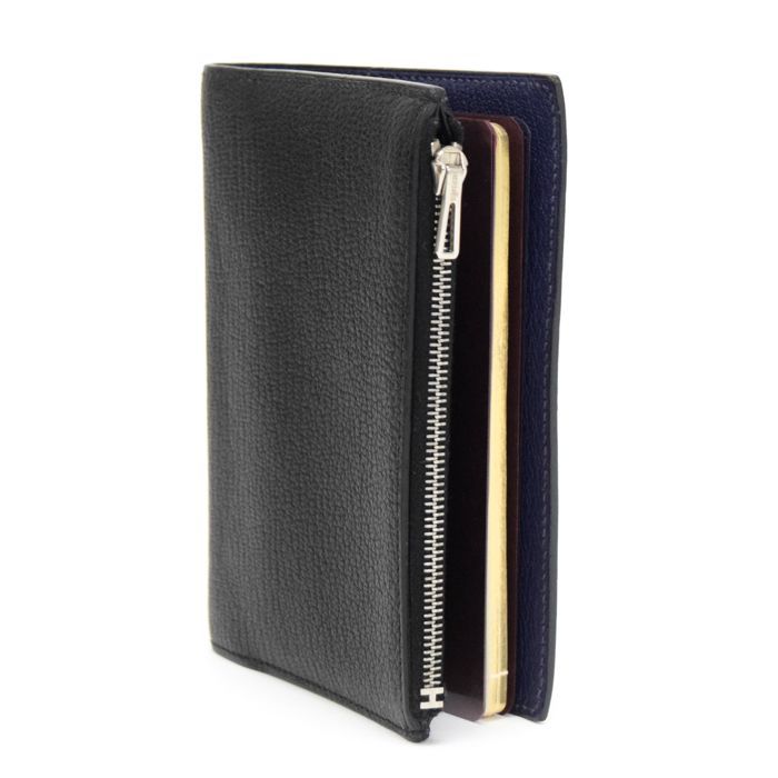 【ABランク】 エルメス HERMES ノートパッド EAジップ PM シェーブル (レザー) SV金具 C刻印 (2018年) アジェンダ ノートカバー ノワール / パープル 正規品 中古 mbo09008 エルメス HERMES ノートパッド EAジップ PM シェーブル (レザー) SV