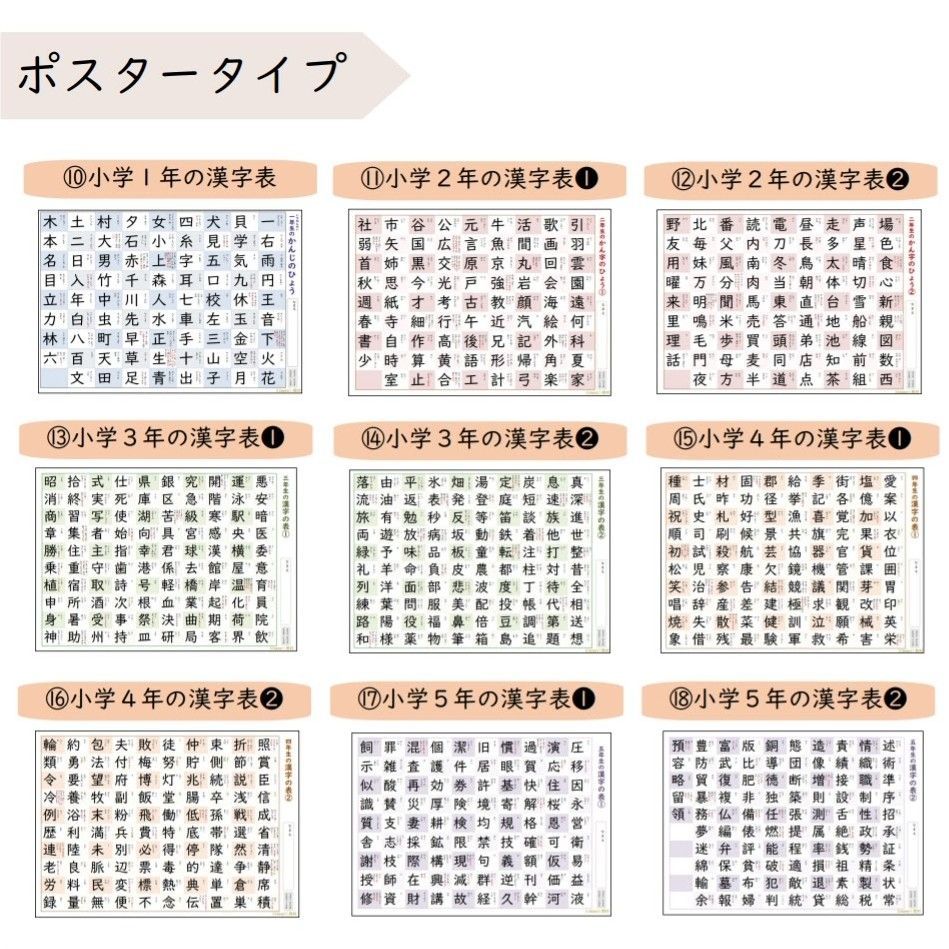 小学1年生の漢字表】お風呂ポスターにも◎一年生で習う漢字80文字を 
