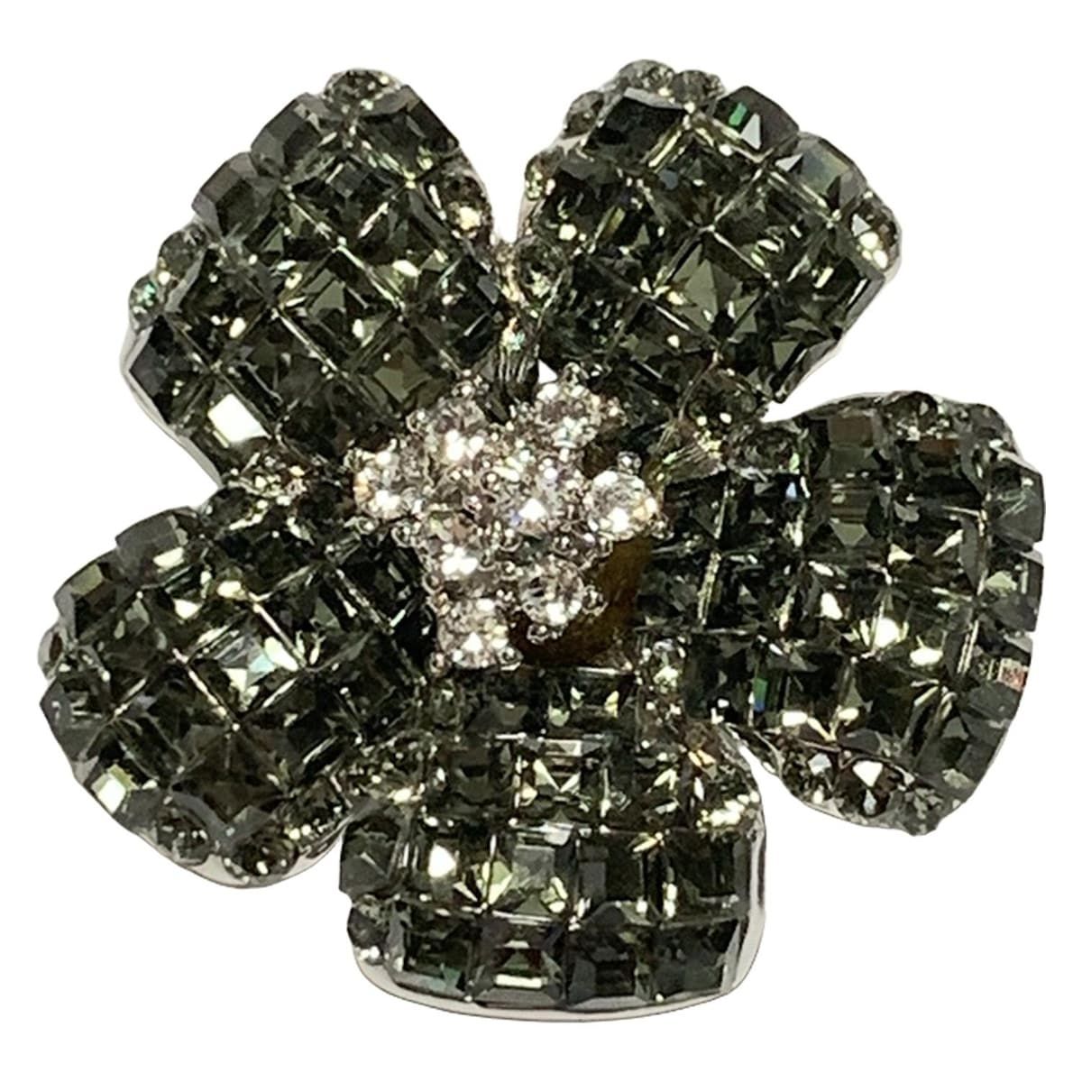 美品【FOXEYフォクシー】ブローチ クリア 定番 FOXEY(フォクシー) ブローチ - クリアグリーン×クリア フラワー(花