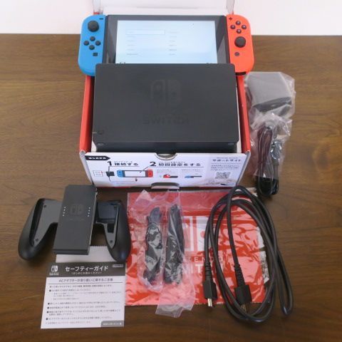 バッテリー強化版 Nintendo Switch 任天堂 ニンテンドー スイッチ 本体 外箱付 付属品完備 完品 動作確認済み