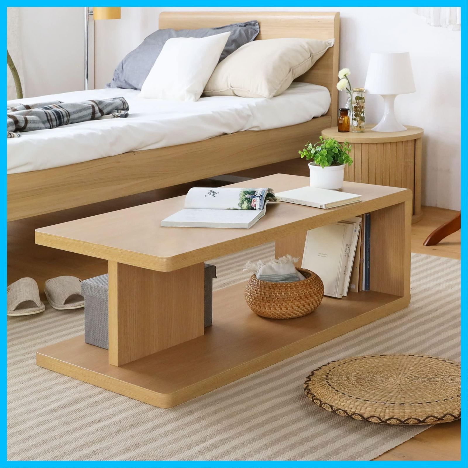 【特価商品】白井産業 ローテーブル 机 おしゃれ シンプル かわいい ナチュラルブラウン 幅89.7 高さ31.6 奥行45cm KI2-9045TNA キアエッセ2