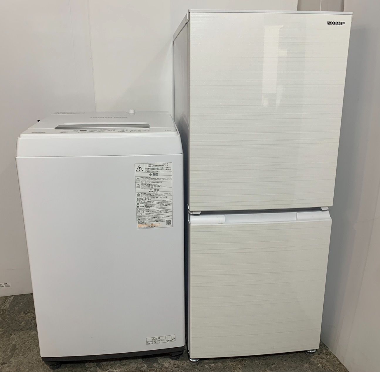 冷蔵庫 洗濯機 セット カップル単身サイズ 付け替えドア　スクウェアデザイン