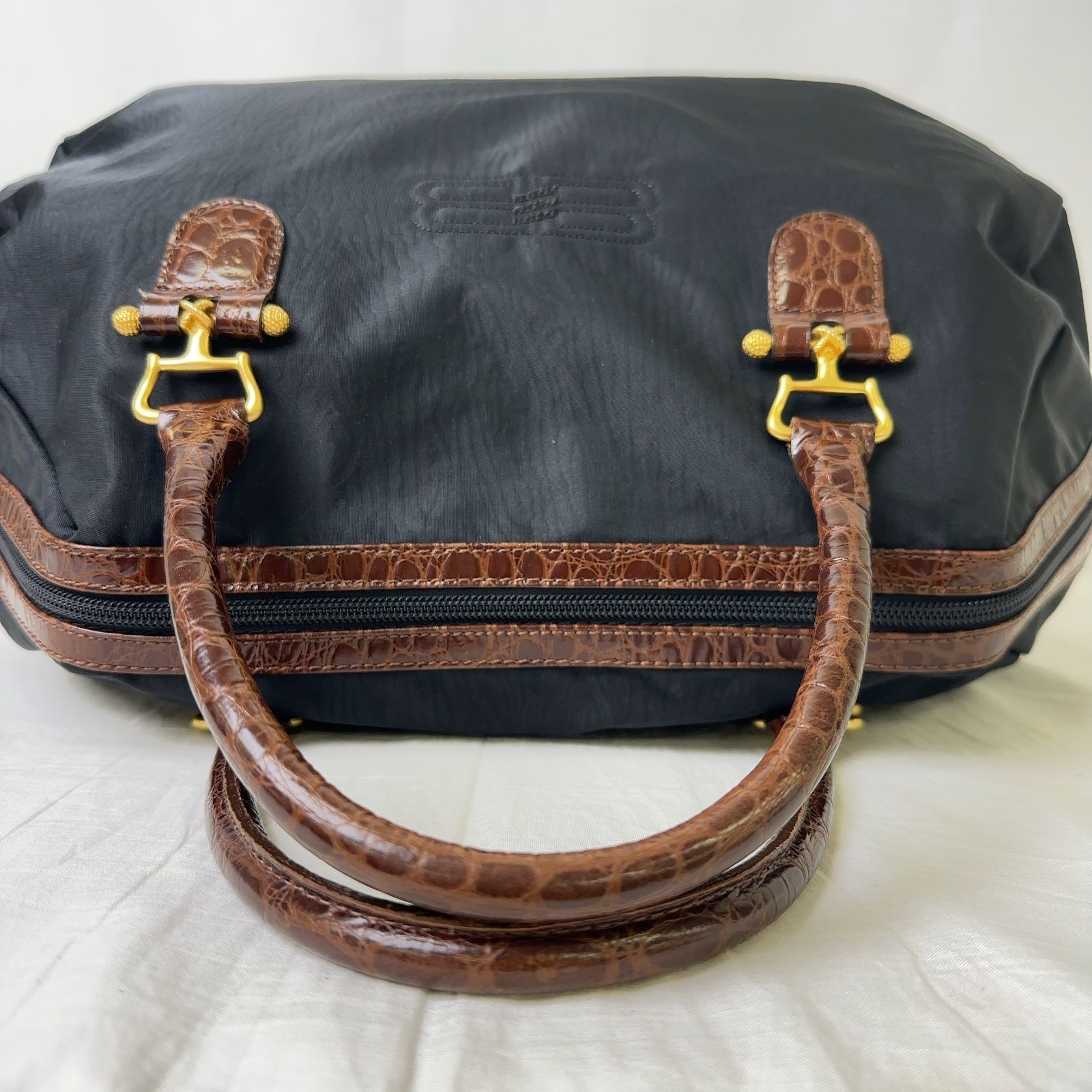大容量 バレンシアガ ボストンバッグ レザー ナイロン ブラック ブラウン 美品】バレンシアガ ボストンバッグ ナイロン ブラック 2way
