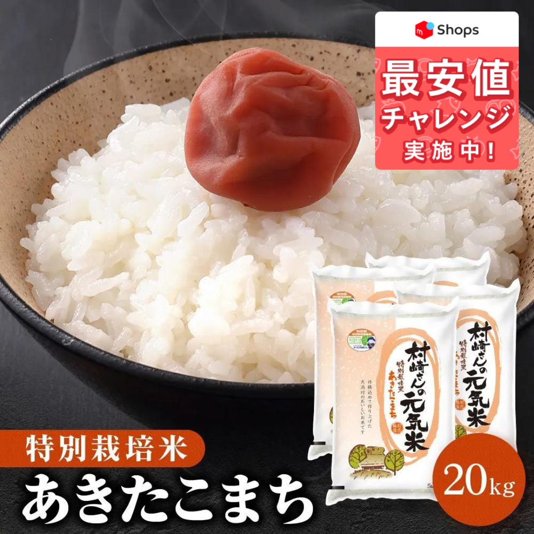 令和4年 特別栽培米 20kg 秋田県大潟村産 あきたこまち ※沖縄配送不可