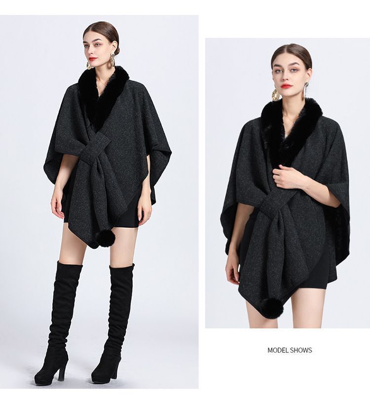 ☆新品 カシュクールポンチョ ふわふわ♡ケーブルニット