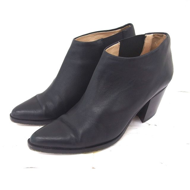 美品✨ ファビオルスコーニ ブーティ Vカット ブラック size37 ファビオルスコーニ FABIO RUSCONI Vカットポインテッドトゥ