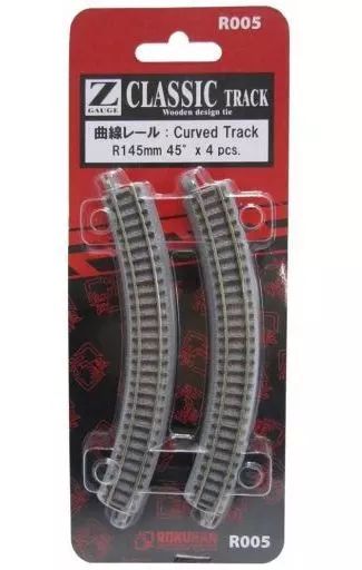 新品】鉄道模型 Zゲージ 1/220 曲線レール R145mm 45°(4本セット