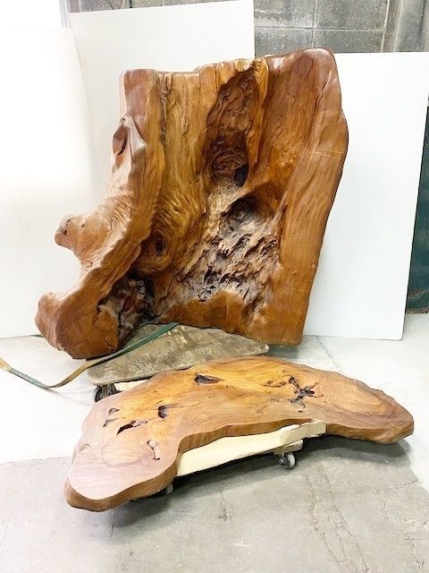 引取限定】天然木オブジェ/変木衝立無垢材 欅（けやき？）玄関飾り