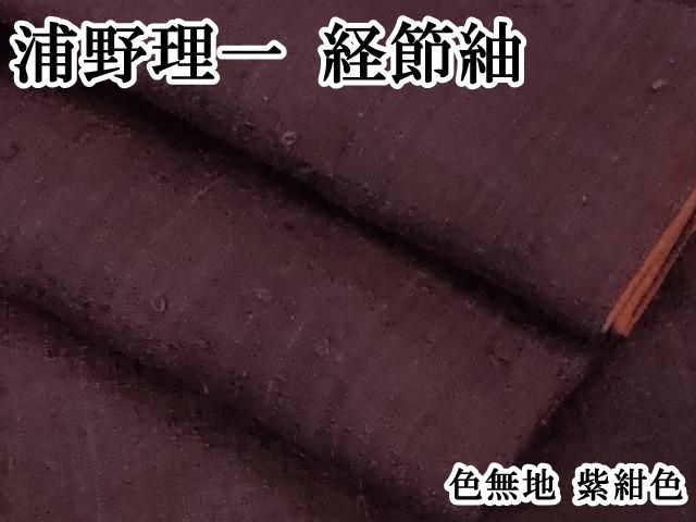 平和屋本店 上 浦野理一 経節紬 色無地 紫紺色 DZAB1384kh5