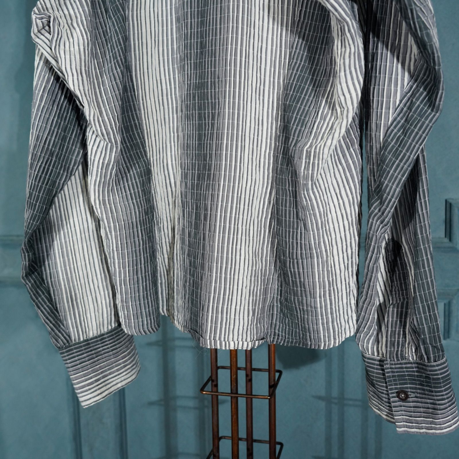 USA VINTAGE GRADATION PATTERNED DESIGN SHEER SHIRT/アメリカ古着 