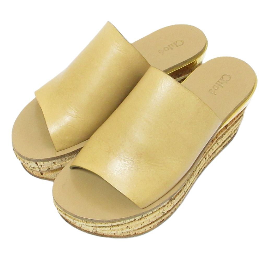 プラダ PRADA ヒールサンダル コルク ブラック【中古】【美品】（楽天  