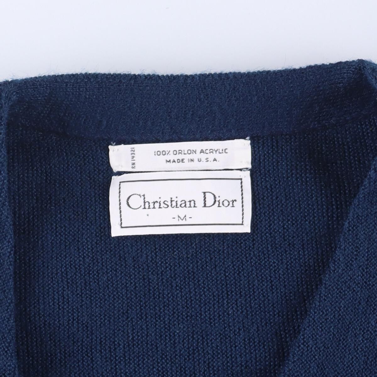 クリスチャンディオール Christian Dior アクリルニットカーディガン USA製 メンズS /eaa318080