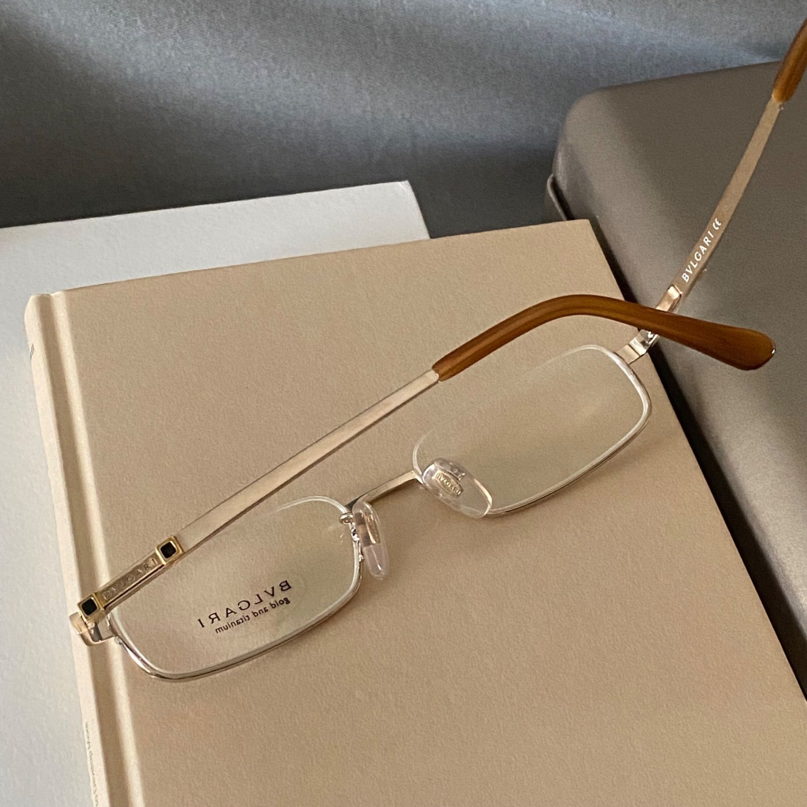 BV13 新品 BVLGARI ブルガリ メガネ フレーム アンダーリム 18K - メルカリ