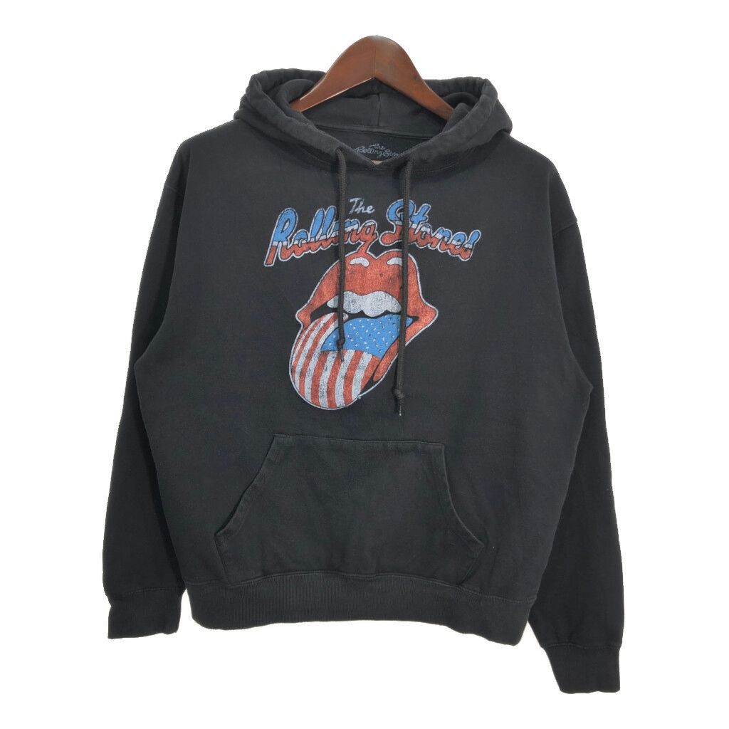 Rolling Stones ローリングストーンズ スウェット パーカー バンド ブラック (メンズ L) 中古 古着 T3574