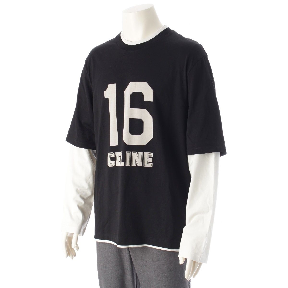 セリーヌ 24年 コットン ロゴ Loose 16 ルーズ ロングシャツ ロンT