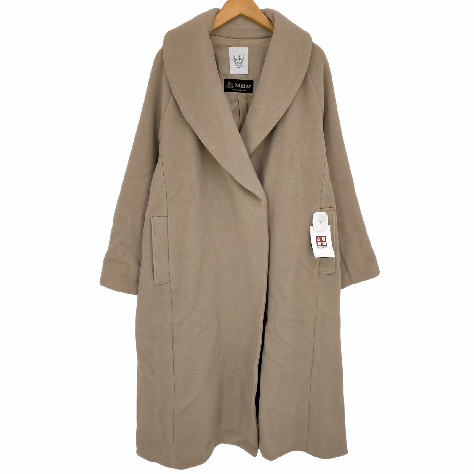 極美品LOUNIE ルーニィ　ショールカラーコート　Milior イタリア製生地 LOUNIE】ウールコート Milior 極美品LOUNIE ルーニィ ショール