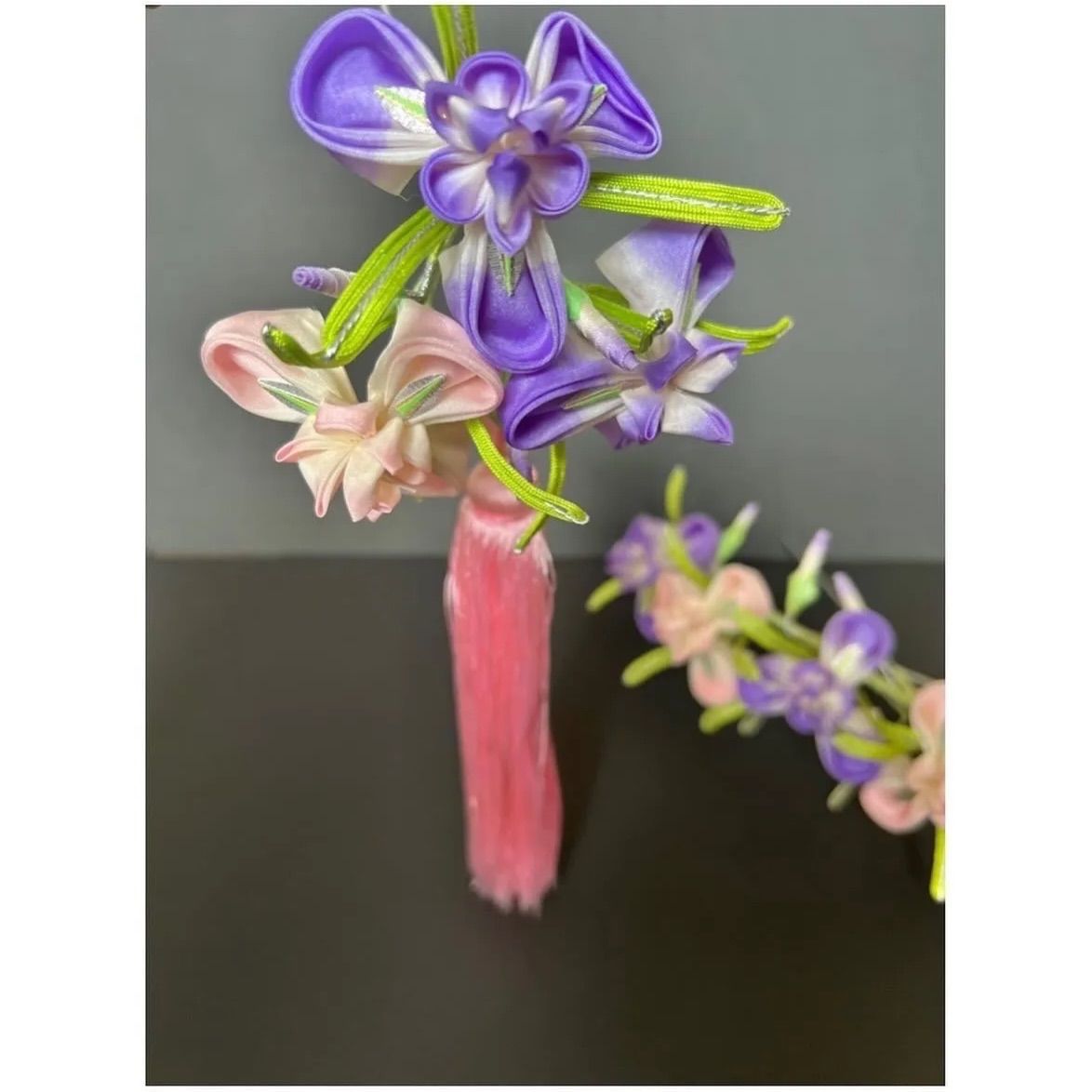 簪　　かんざし　菖蒲　　花簪　　日本製　　舞台 新品 貴重 舞妓さん用 【あやめ簪 2点セット 】115 日本髪 櫛簪