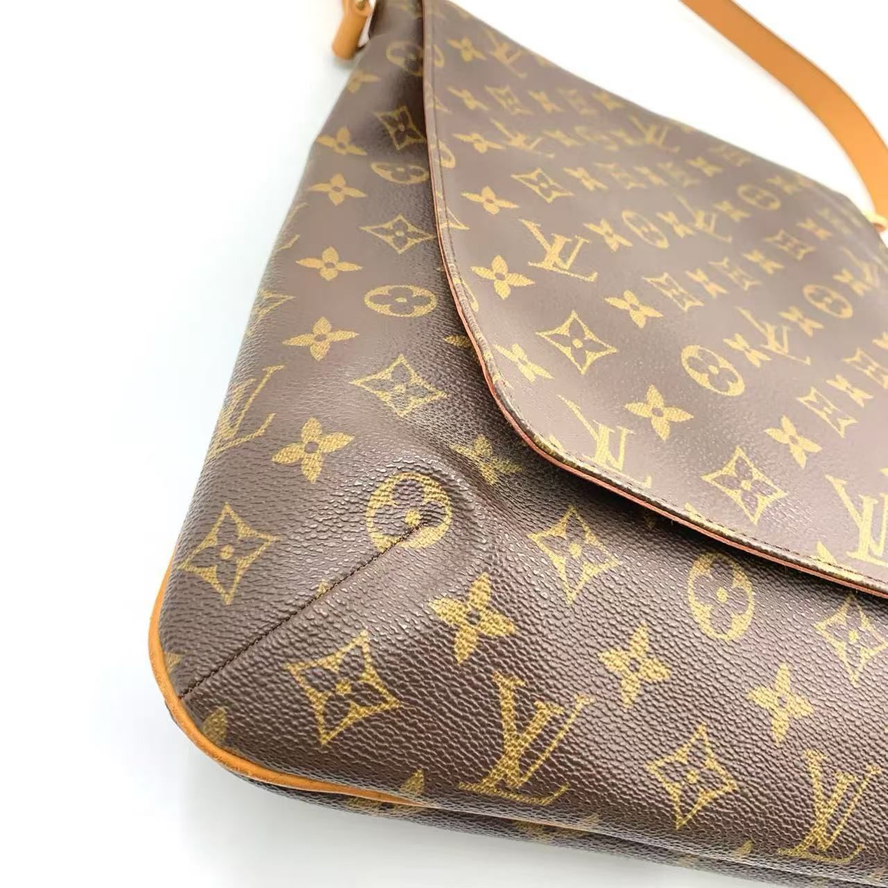 LOUIS VUITTON ミュゼット モノグラム モノグラム レザー×PVC ブラウン 