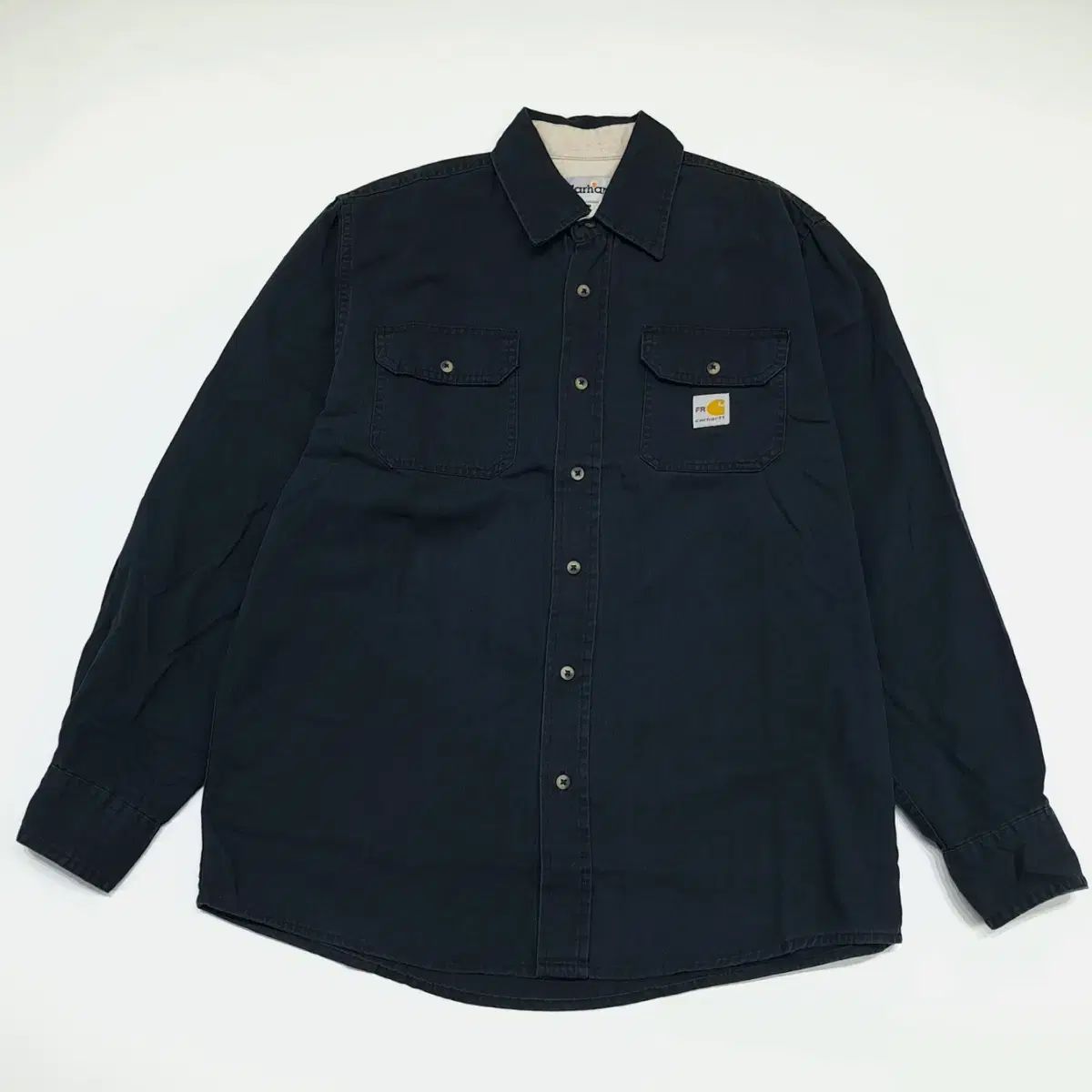 （ Sa052 ） M Carhartt(カーハート) 黒 リメイク ワーク シャツ