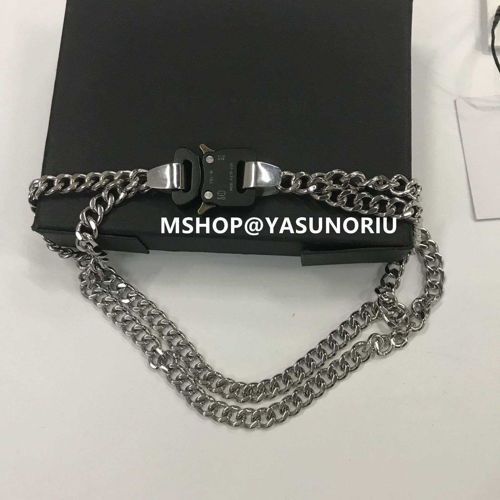 1017 ALYX 9SM Double Chain Necklace 2X  1017 ALYX 9SM シルバー 2x チェーン バックル ネックレス